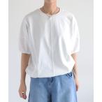 tシャツ パフスリーブキリカエ半袖Tee レディース