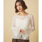 ショッピングforever tシャツ 「nane」レースフレア袖プルオーバー レディース
