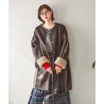 ムートンコート ボアコート リバーシブルフェイクムートンコート レディース