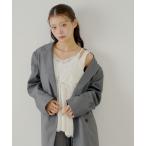 ブラウス シャツ ランジェリーレイヤードサテンペプラムキャミ レディース