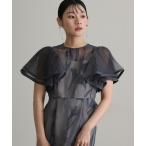 ショッピングパーティードレス ドレス サーキュラースリーブフラワーパーティードレスお呼ばれ袖あり＆ロング同窓会成人式フォーマルオケージョンドレス結婚式二次会 謝恩会 20代 30代