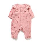 ベビー服 ロンパース 「リンク」さくらんぼお花柄スムースカバーオール