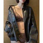 ブラジャー ショーツセット モノトーン ヒョウ柄 レオパード ノンワイヤーブラショーツ culu489