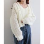 ショッピングアンドミー カーディガン シアーシャギー起毛ニットカーディガン レディース