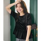 tシャツ ベロアペプラムトップス レディース