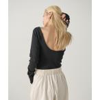 ショッピングアームカバー tシャツ 再入荷 パッド付バックオープンアームカバーリブトップス レディース