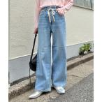 ジーンズ デニム デニムパンツ 「HENRY」vintagedenim/ウエスト紐ベルト付きワイドデニム レディース