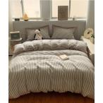 ベッド 寝具 F&D _ 3ピース カラーステッチ ベッドカバー 枕カバー(シングルサイズ)