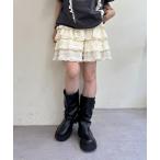 スカート 「25AW」フリルミニティアードスカパン