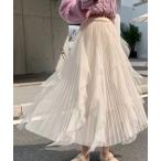 スカート ランダムチュールフレア