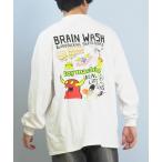 tシャツ TOY MACHINE/トイマシーン 長袖 Tシャツ ロンT バックプリント 袖プリント ロゴ オーバーサイズ BW CHARCTERS L