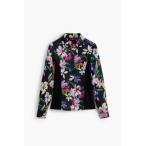 ショッピング花柄 ブラウス シャツ 花柄コンビネーションシルエットシャツ レディース