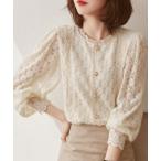 ブラウス シャツ フラワーレースパ�