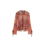 ショッピングモロッコ ブラウス シャツ リボン付きシフォンブラウス レディース