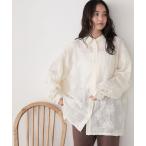 ショッピング刺繍 ブラウス シャツ 「forksy.」フラワージャガードオーバーシャツ レディース