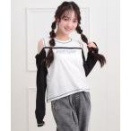 tシャツ レイヤード風肩あきロンT キッズ 子供服 女の子