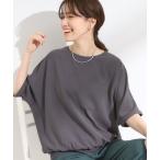 ブラウス シャツ 「洗濯後しわになりにくい」さらっとタッチの 5分袖ドルマンブラウス レディース