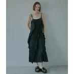 ワンピース クリンクルドラッフルキャムドレス / Crinckled Ruffle Cami Dress