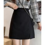 スカート スリット台形ミニスカー