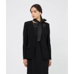 ジャケット テーラードジャケット コンパクトダブルクロス ノーカラージャケット レディース