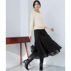 セットアップ 「2SET」フェザー ニット × フロッキー スカート レディース