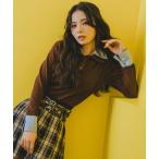 ニット セーター ダブルカラーポロニットトップス レディース