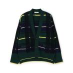 カーディガン NZ LAMBS プリント Vネックカーディガン レディース