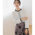 ブラウス シャツ 配色バンドカラーブラウス レディース