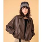 ブルゾン アウター バルーンフェイクレザージャケット　秋服・冬服 レディース