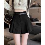 パンツ ベルト付きタックショート