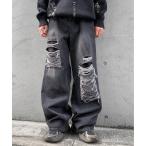  широкий брюки джинсы авария повреждение обработка широкий распорка Denim брюки мужской 