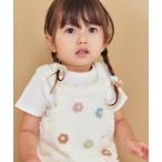 ベビー服 ロンパース 「BABY」ベビモコフラワーロンパース