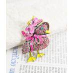 ショッピングブローチ ブローチ ピンクのアヒルブローチ レディース