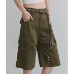 カーゴパンツ ベルト付き カーゴハーフパンツ レディース