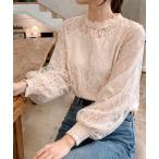 ブラウス シャツ チュール重ね袖ボ�