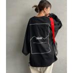 ショッピングバック tシャツ 「NANGA/ナンガ」 別注 ブランドロゴ バックプリント ドローコードロンT レディース メンズ