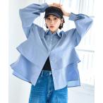 ブラウス シャツ 裾ティアードオーバーシャツ/UVケア・イージーケア レディース