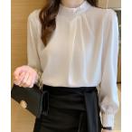 ブラウス シャツ ハイネックタック