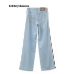 ショッピングコンバース ジーンズ デニム デニムパンツ 「kotohayokozawa」SIDE LINE WIDE FLARE DENIM PANTS レディース