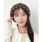 ショッピングハンチング 帽子 ベレー帽 バスクベレー帽 ”レオパード” ロゴチャーム付 レディース