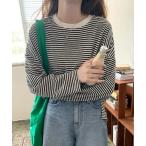 tシャツ ルーズボーダートップス レ