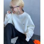 トレーナー スウェット 「GYMPHLEX/ジムフレックス」 スイングスリーブ ワンポイントロゴ刺繍 クルーネックスウェット レディース メンズ