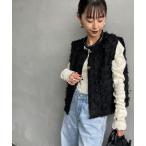 ベスト ジレ 「nenom/ネノム」 フェザーチュール ショートベスト レディース