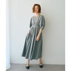 ワンピース 「UVカット/接触冷感」ボリュームスリーブタックワンピース