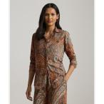 ブラウス シャツ クラシック フィット ペイズリー クレープ シャツ レディース