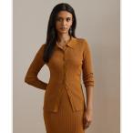 カーディガン リブニット ロングスリーブ Polo カーディガン レディース