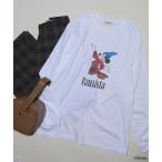 tシャツ 「DISNEY FANTASIA」 ビッグ フロント プリント長袖Tシャツ/ミッキーマウス/ディズニー/ファンタジア レディース メンズ