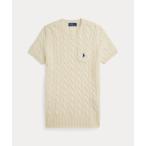 ニット セーター ケーブル ウールカシミヤ ショートスリーブ セーター レディース