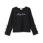 tシャツ ラインストーンロゴ テレコ長袖Tシャツ キッズ 子供服 女の子