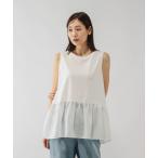 タンクトップ ノースリーブ ヘビロッT裾切り替えタンクトップ/575213 レディース
